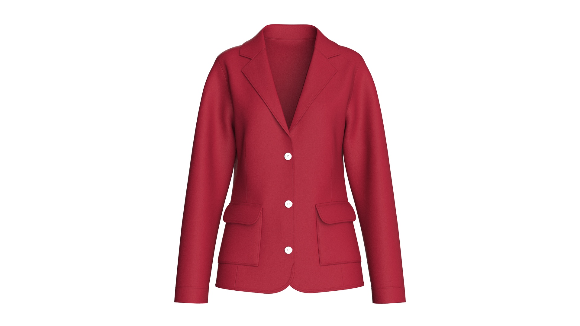 Media 1 for listing Girls Red Blazer With Flap Pockets | High Poly