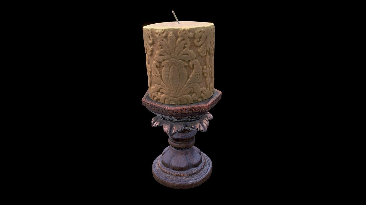 Media 1 for listing Vintage Carved Candle