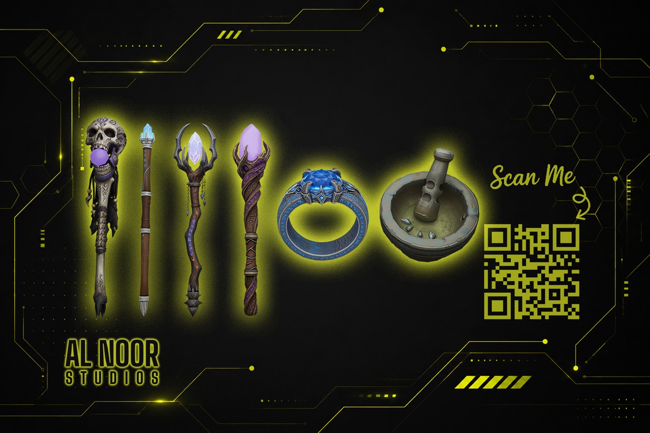 Media 1 for listing Dark Fantasy Arcane Relics Pack | Stylized Magical Artifacts Collection