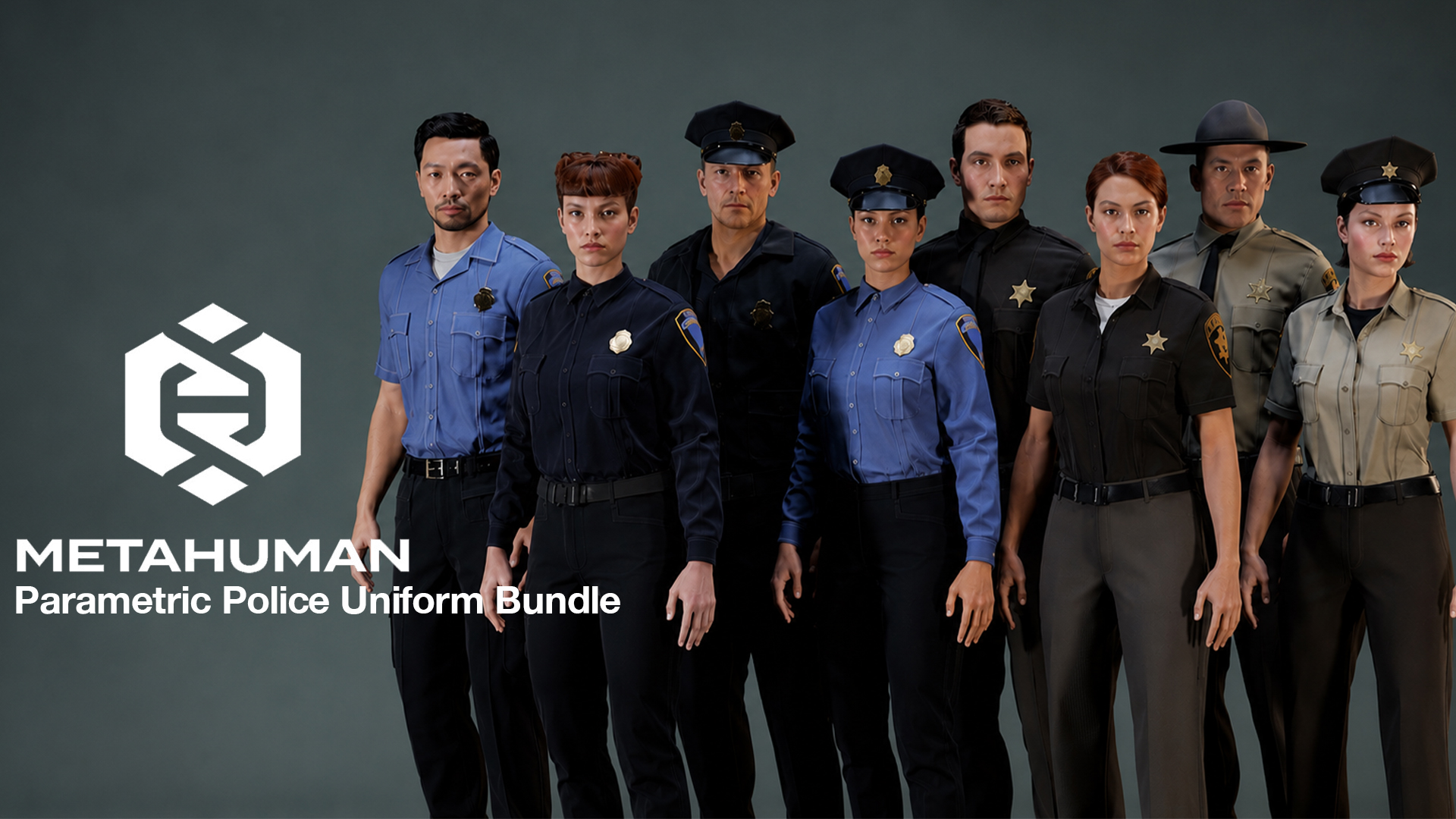 Parametric Police Uniform Bundle (Metahuman clothing)