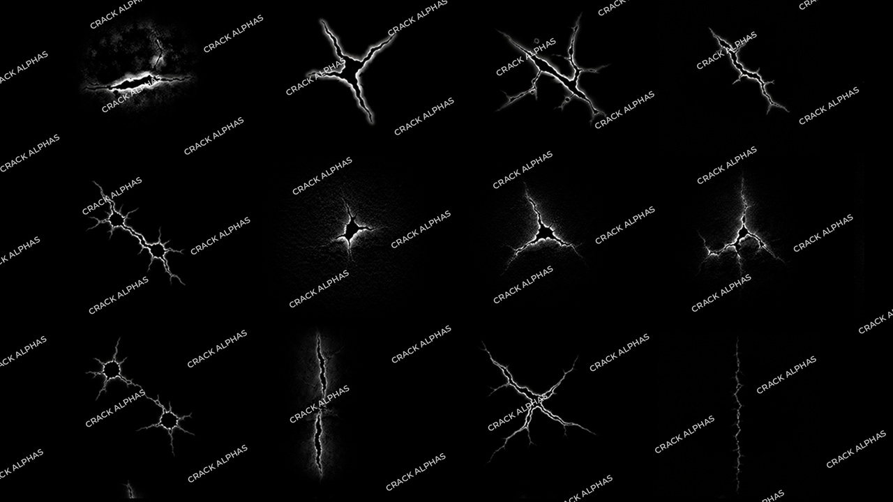 Media 1 for listing Crack Collection Alpha Pack | 30 High Quality Crack Sculpting Alphas