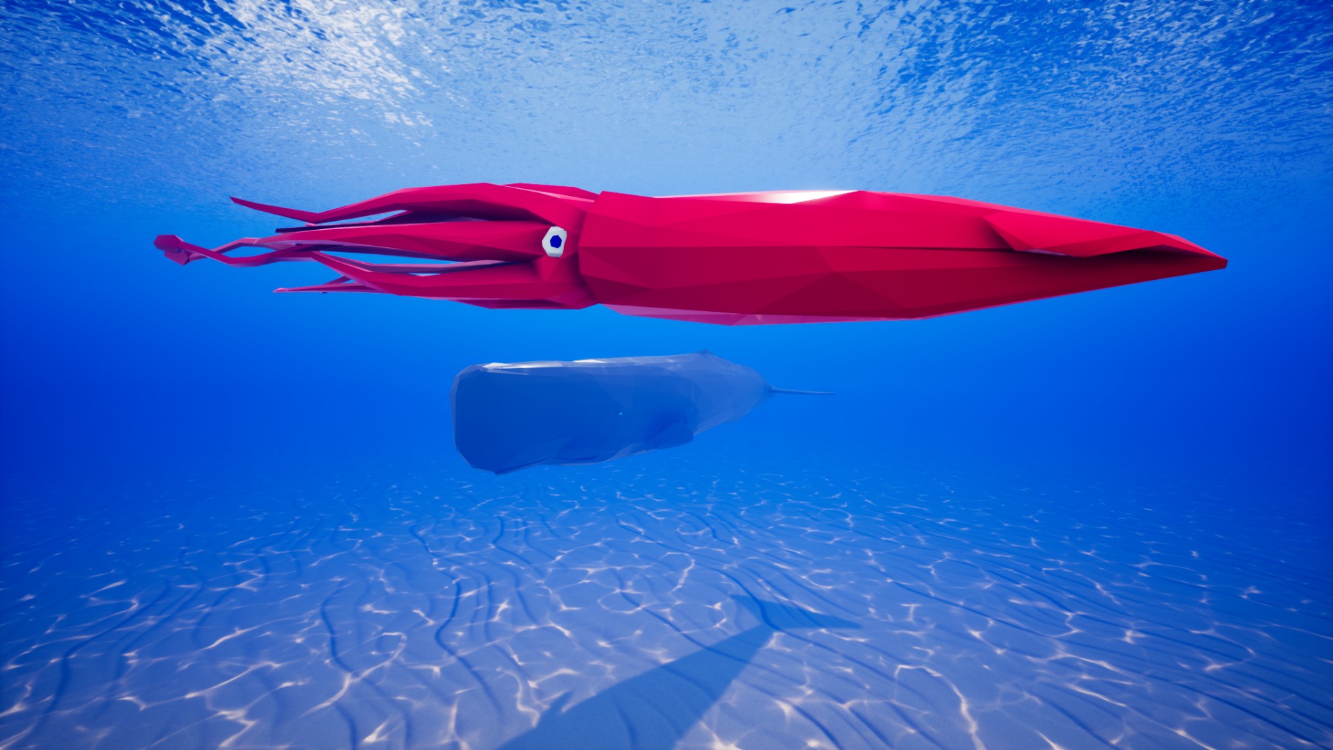 Giant Squid Abzu For Switch Poly Style Low Poly Ocean Animals Fab