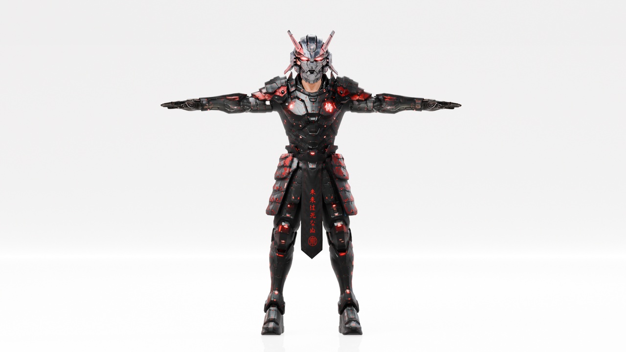 Media 1 for listing Cyberpunk Robot Samurai - Rigged