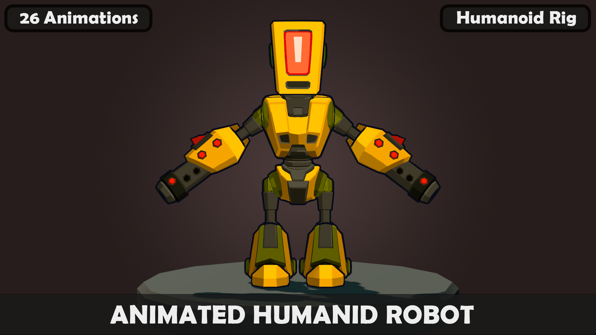 Animated Cartoon Humanoid Robot 9 (26 Animations) GameReady | Fab