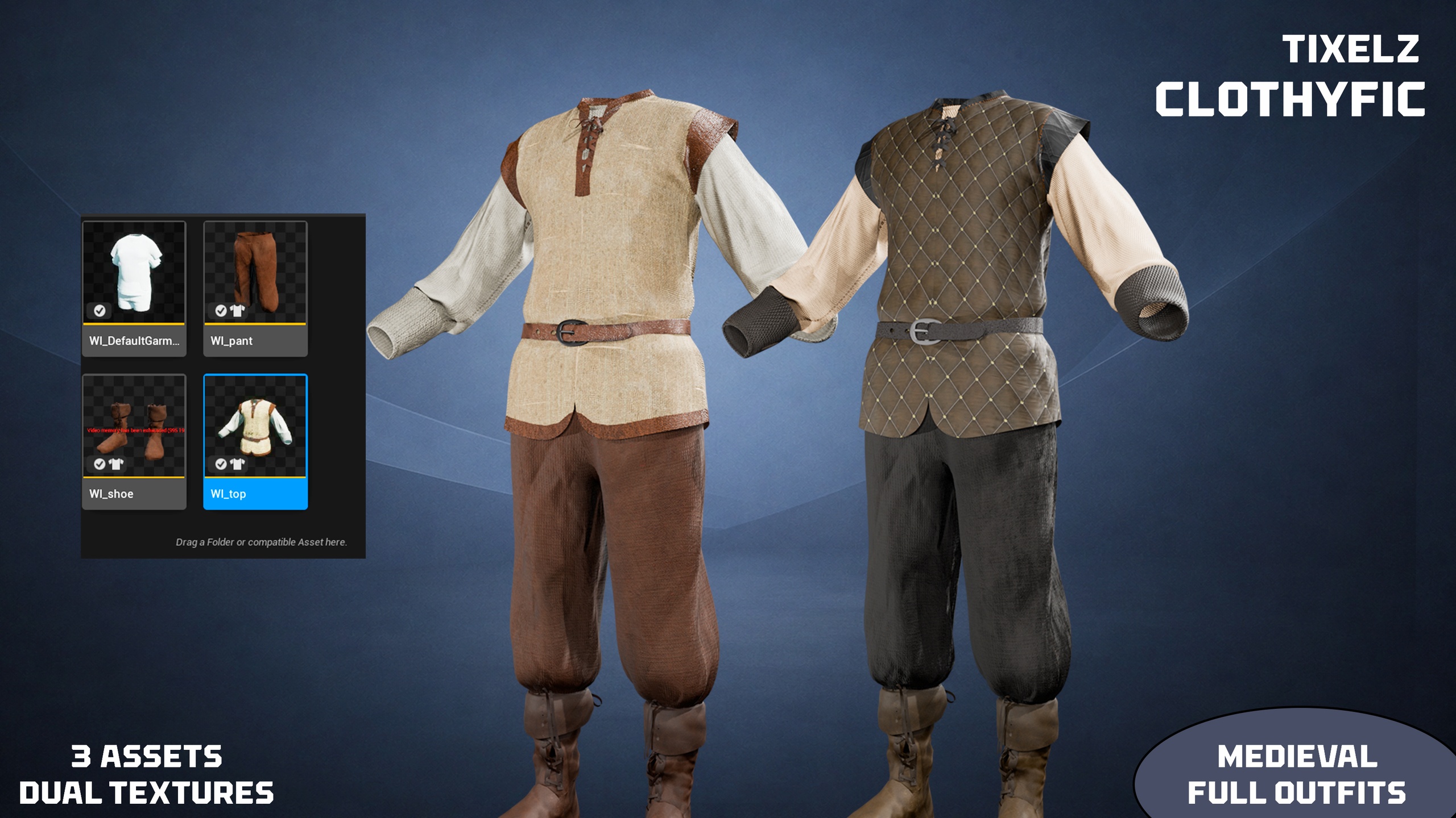 Media 1 for listing medieval full outfit 1 - clothyfic bundles