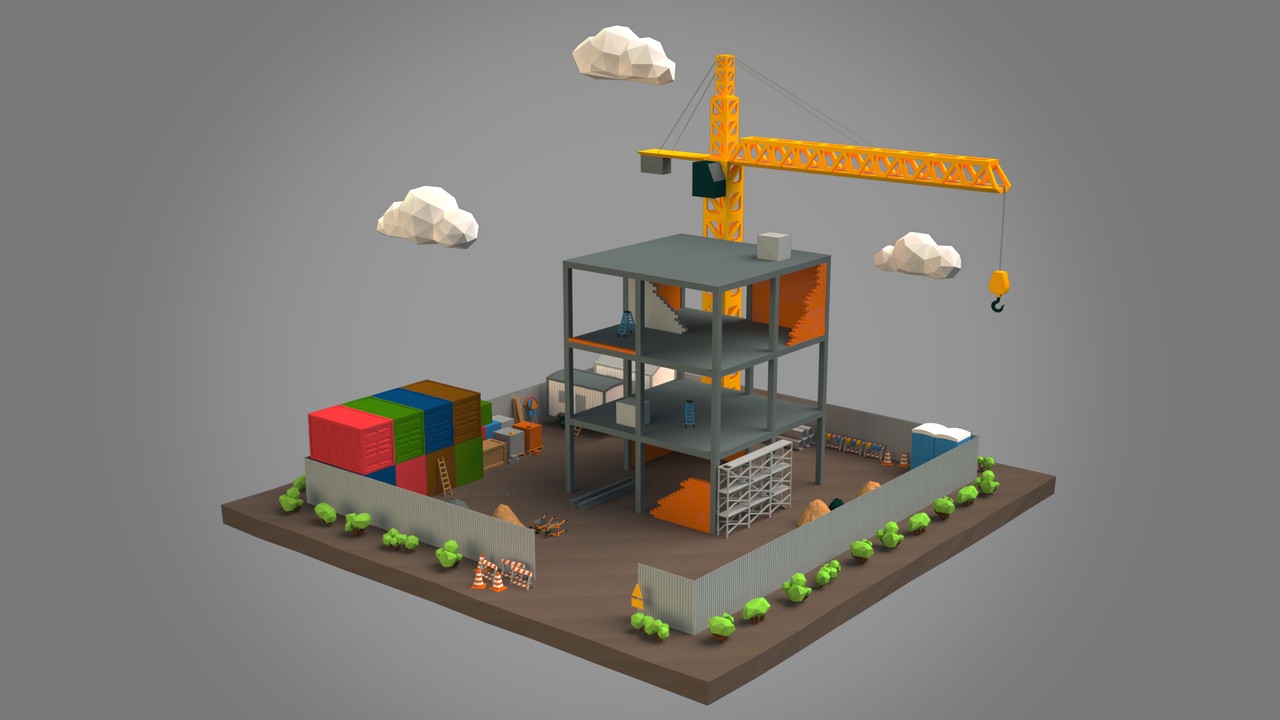 Media 1 for listing Low Poly Construction Site Scene Assets