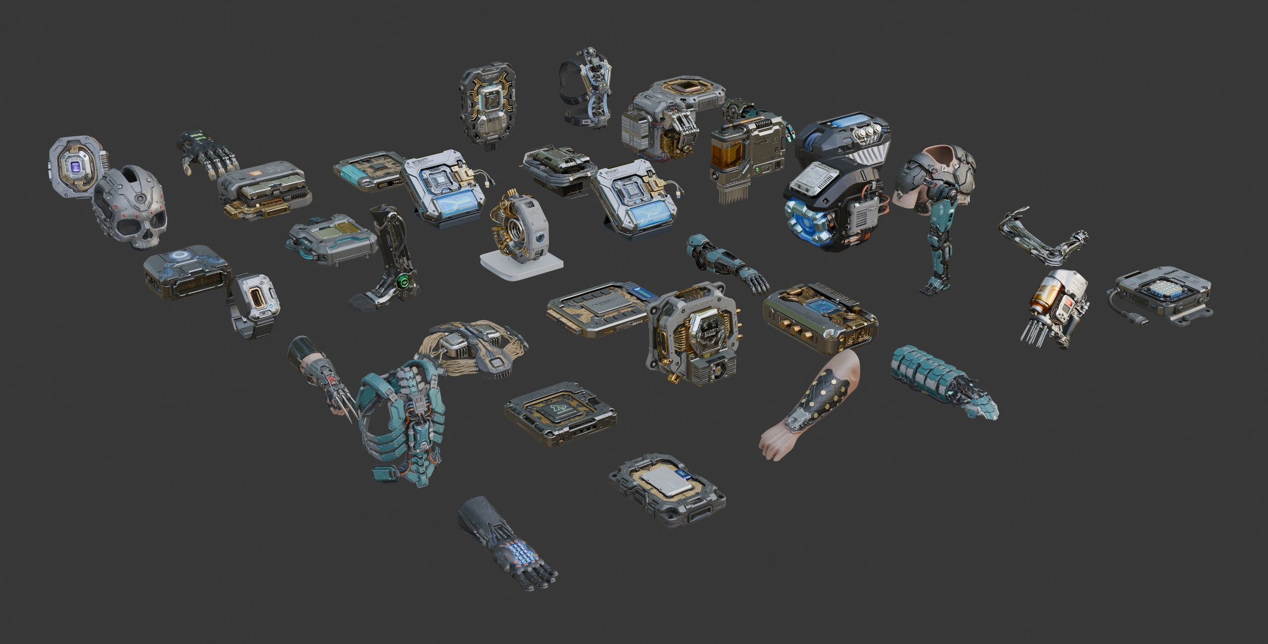 Media 1 for listing augmented cyberpunk bodyparts set 1