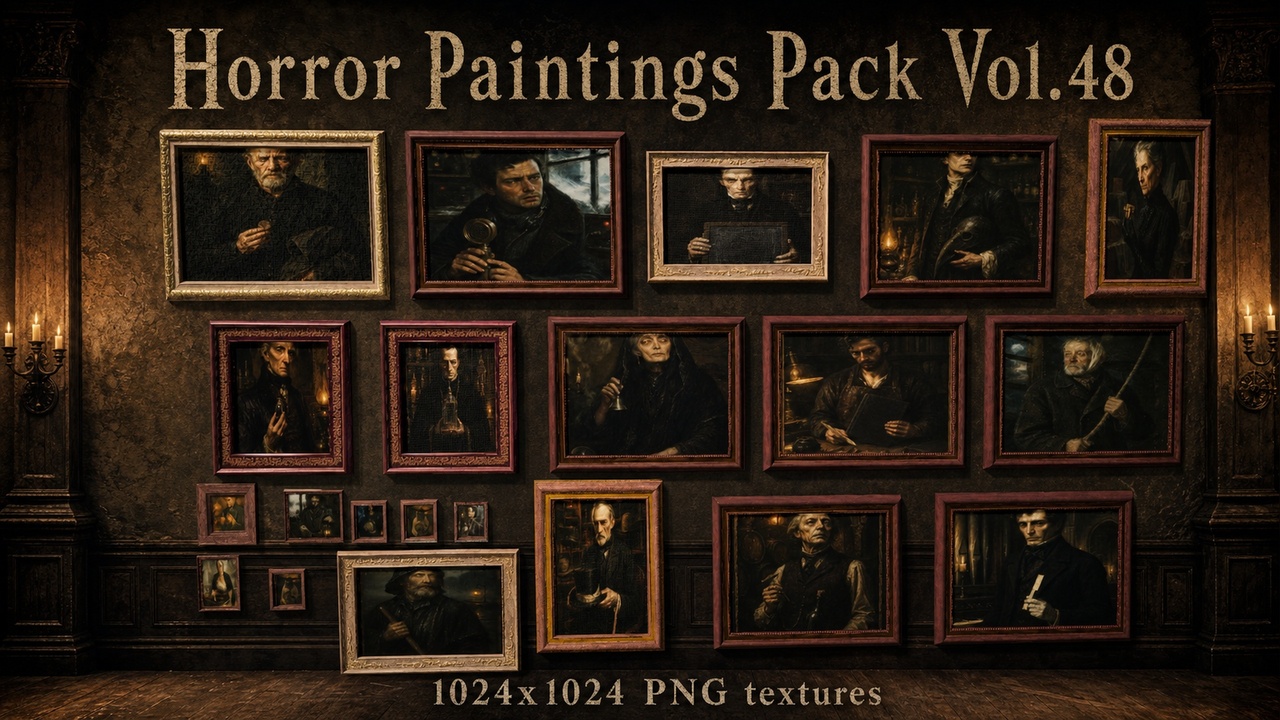 Media 1 for listing Horror Faces Paintings Pack Vol.48