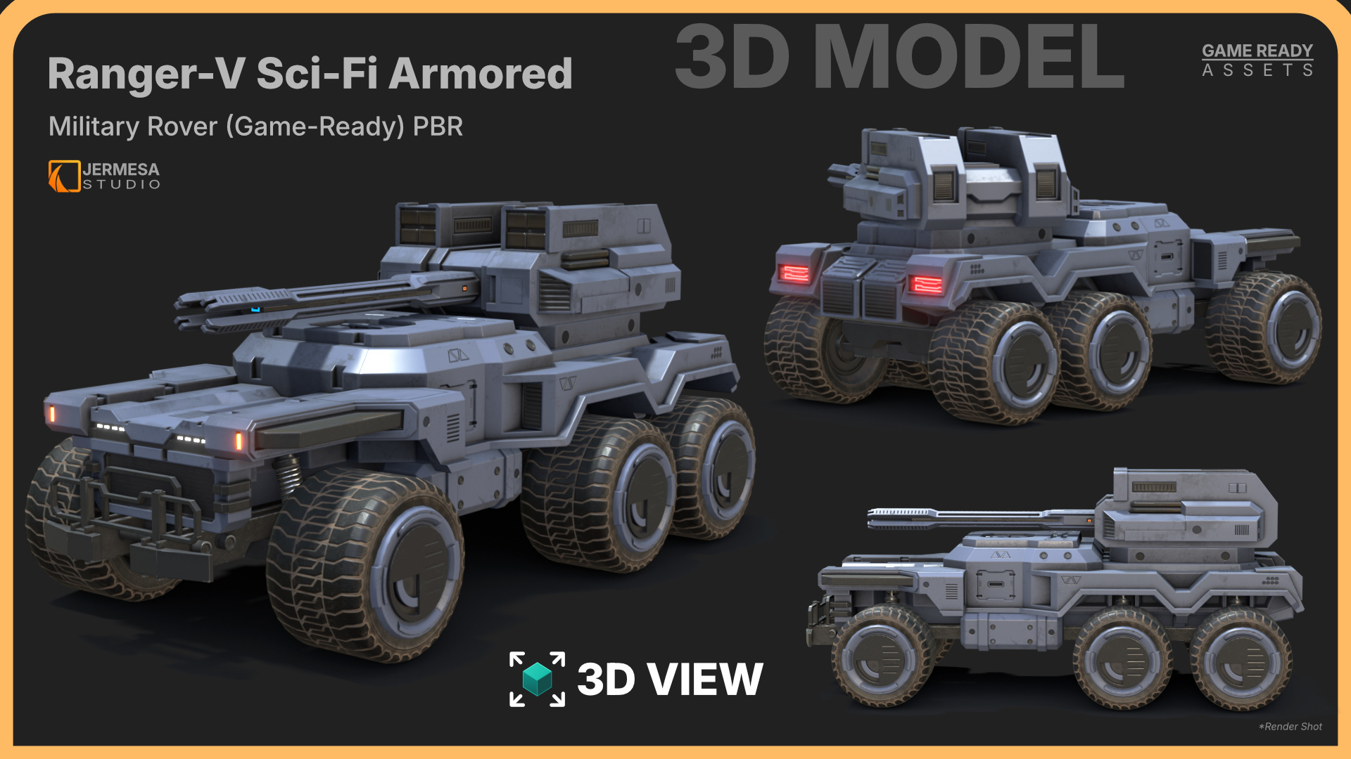 Guardian Rampart Rover Ranger-V Sci-Fi Armored Military Rover (Game-Ready) PBR | Fab