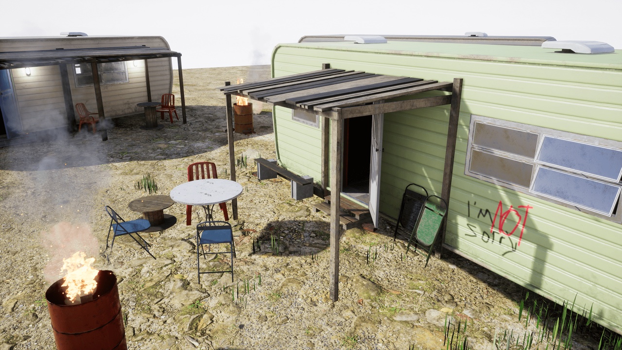 الوسائط 1 للقائمة Trailer Caravan Park Scene