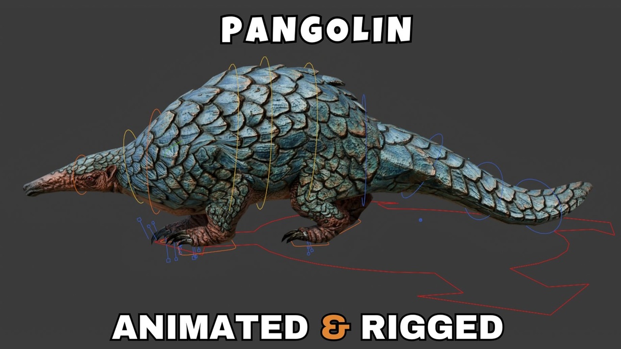 Media 1 for listing Pangolin Rigged And Animated 3D Model