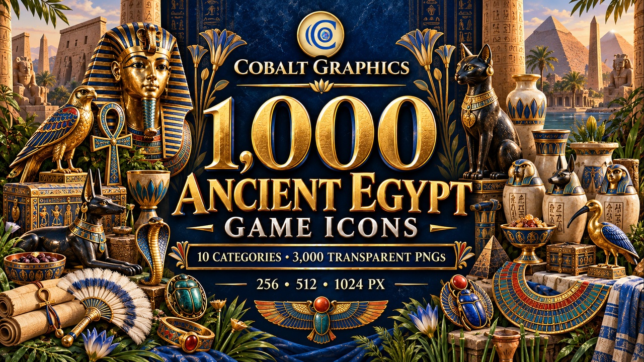 Media 1 for listing 1,000 Ancient Egypt Icons | Pharaohs, Mythology, Crafting & Inventory