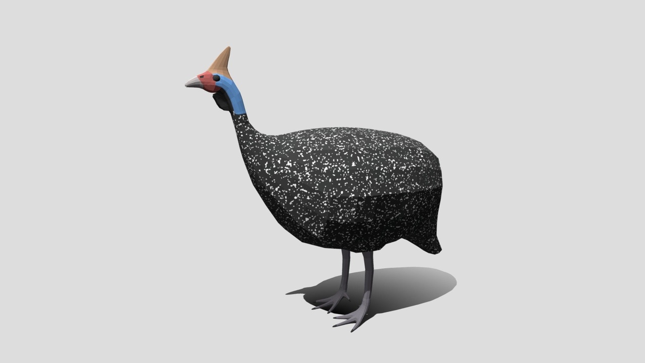 Media 1 for listing Low Poly Cartoon Helmeted Guineafowl