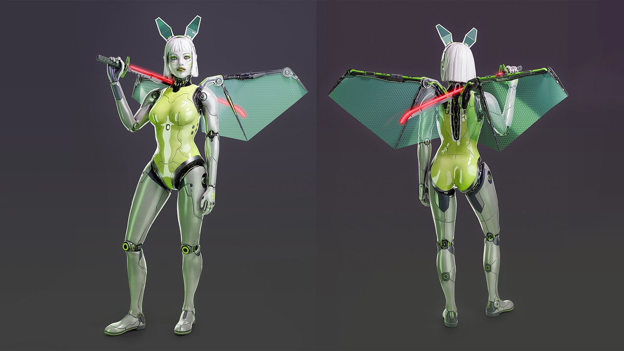 Media 1 for listing cyberpunk cyborg girl