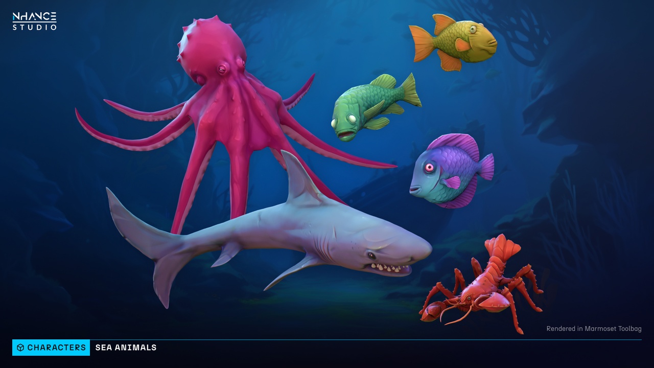 Media 1 for listing Stylized Sea Animals Pack #3