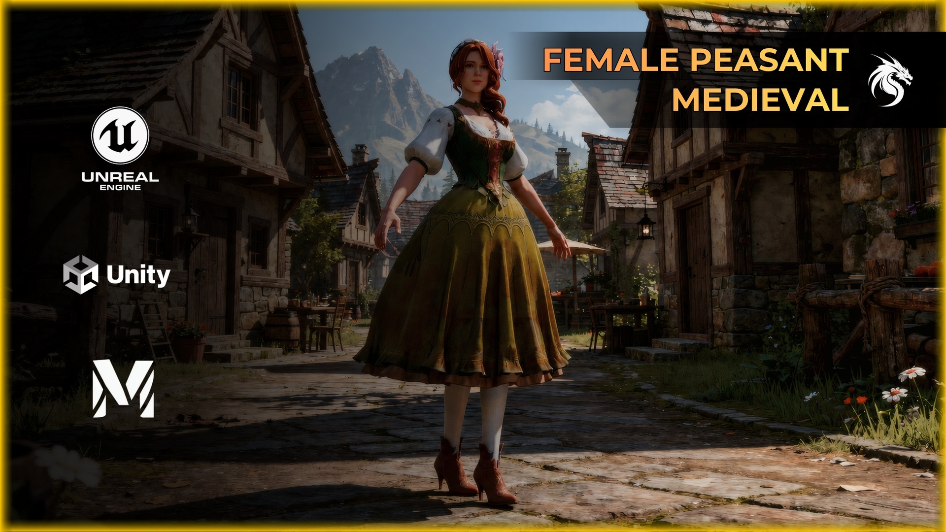 Media 1 for listing Medieval Female Peasant - Villager Character