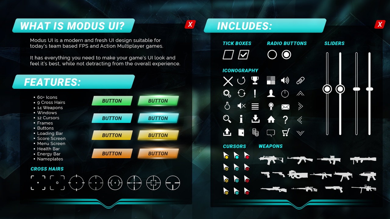 Media 1 for listing Modus UI Futuristic FPS UI Theme