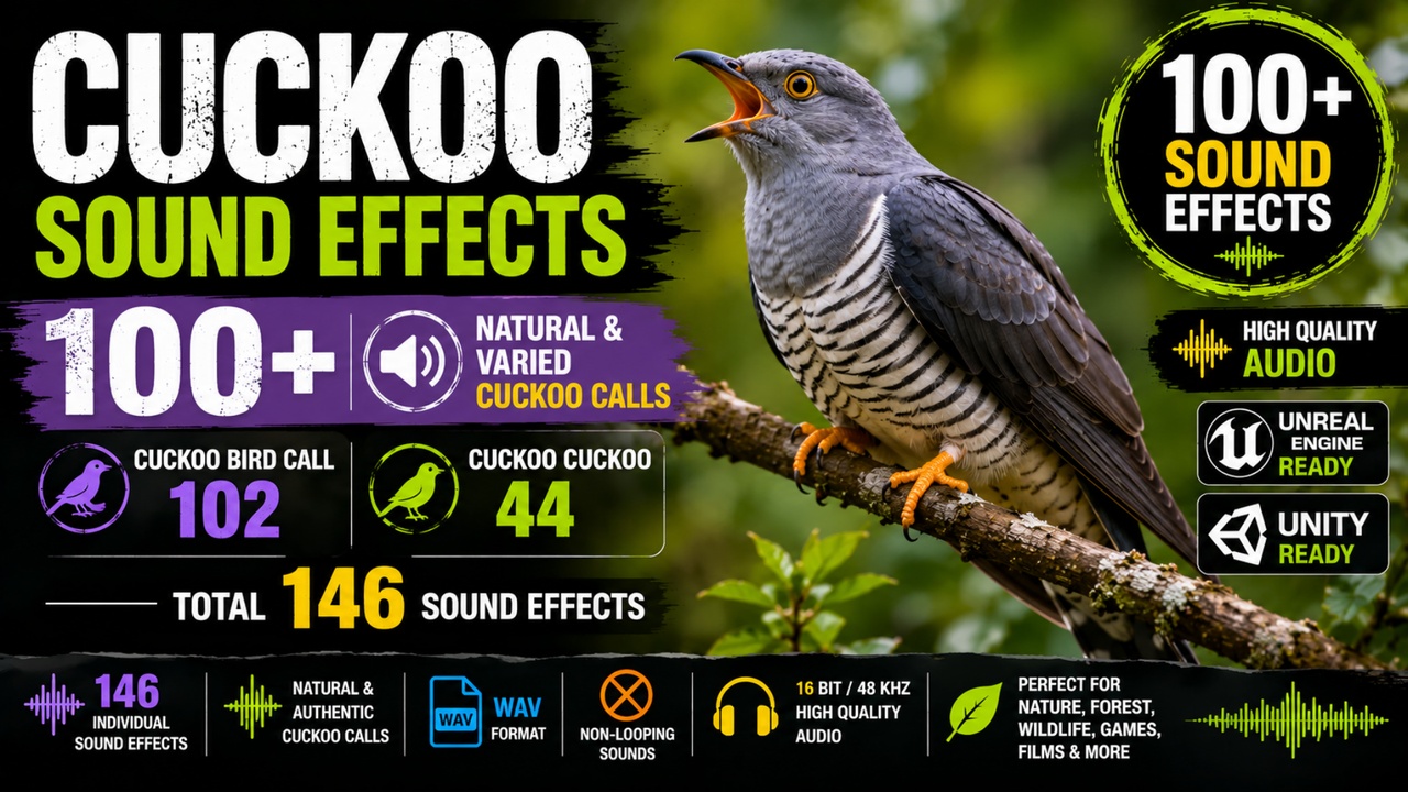 Media 1 for listing Cuckoo Sound Effects 100+ – Natural Bird Calls & Cuckoo Sounds