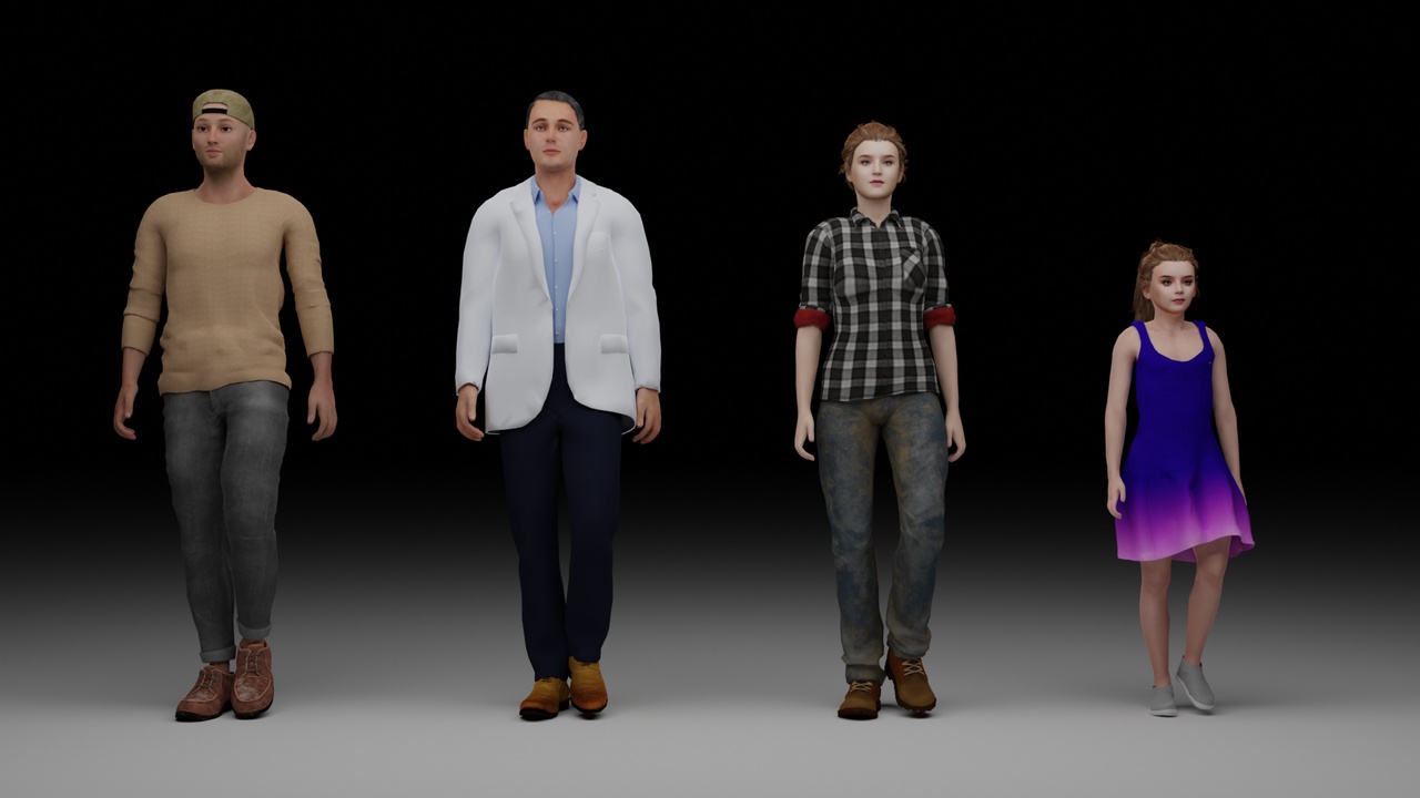 Media 1 for listing Doctor & Children Characters Pack - Stylized Urban Family