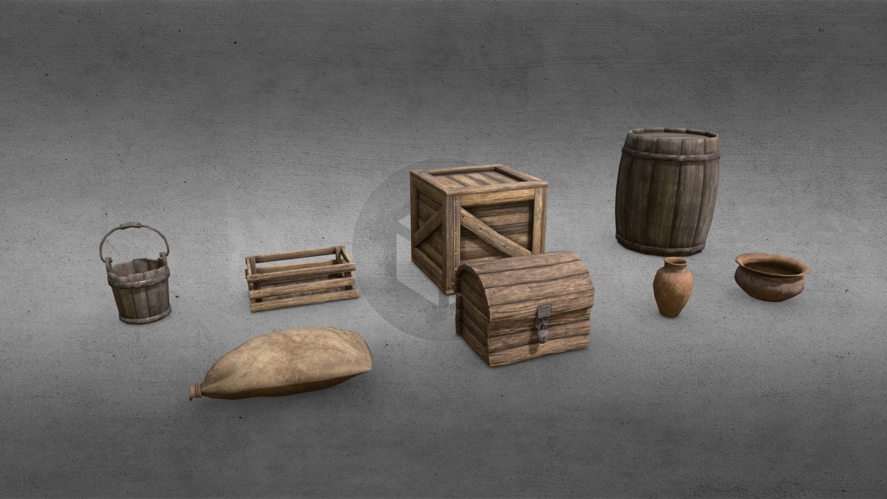 Média 1 pour l'article Storage Items - Crate Chest Bucket Sack Barrel