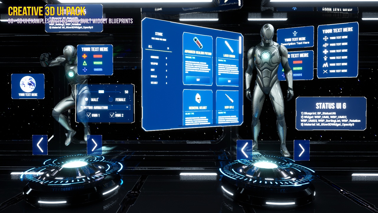Media 1 for listing Interactive and Customizable 3D UI Pack