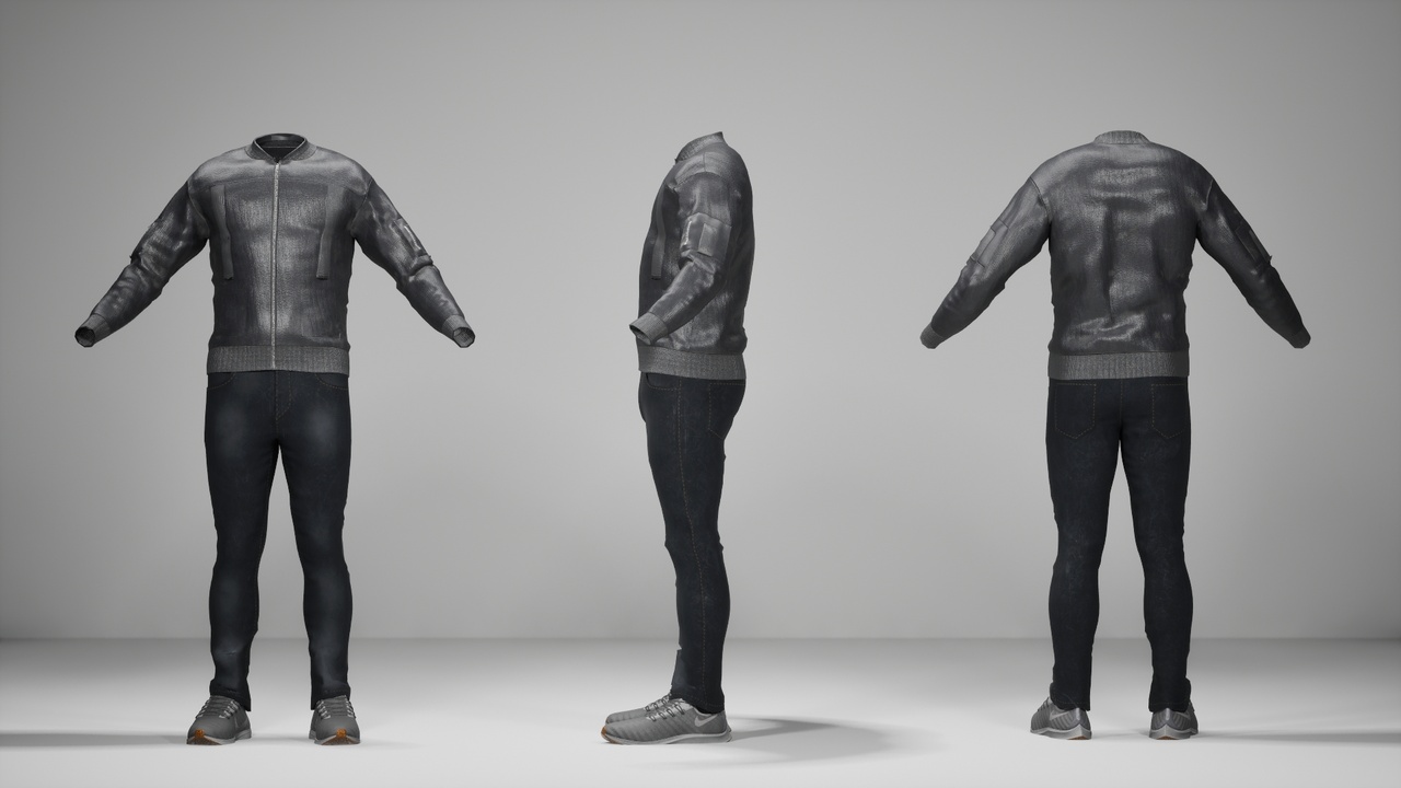 Media 1 for listing Zipper Jacket Outfit for MetaHuman (Resizable | Jacket, Jeans & Snoe