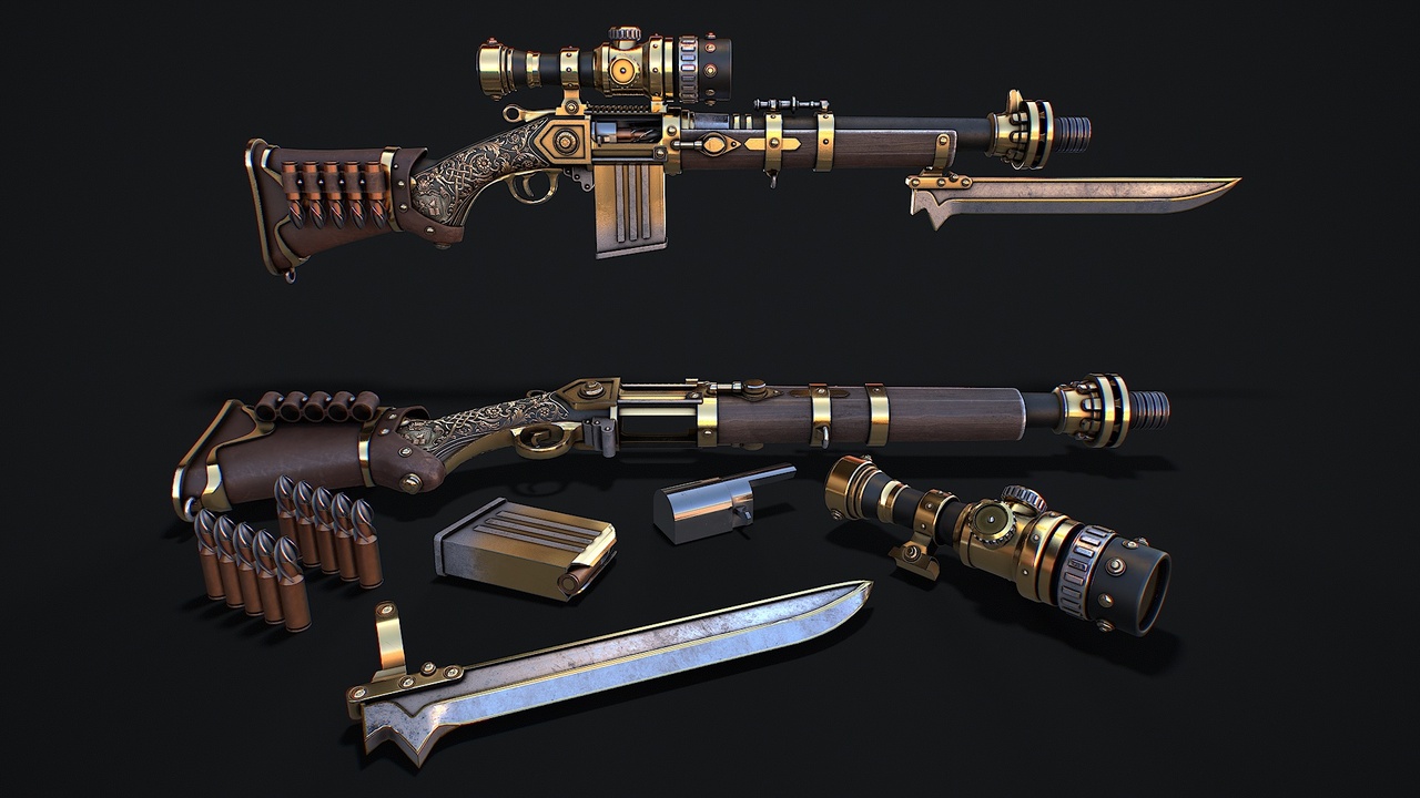 Media 1 for listing Fantasy Rifle 2 — Game-Ready Asset