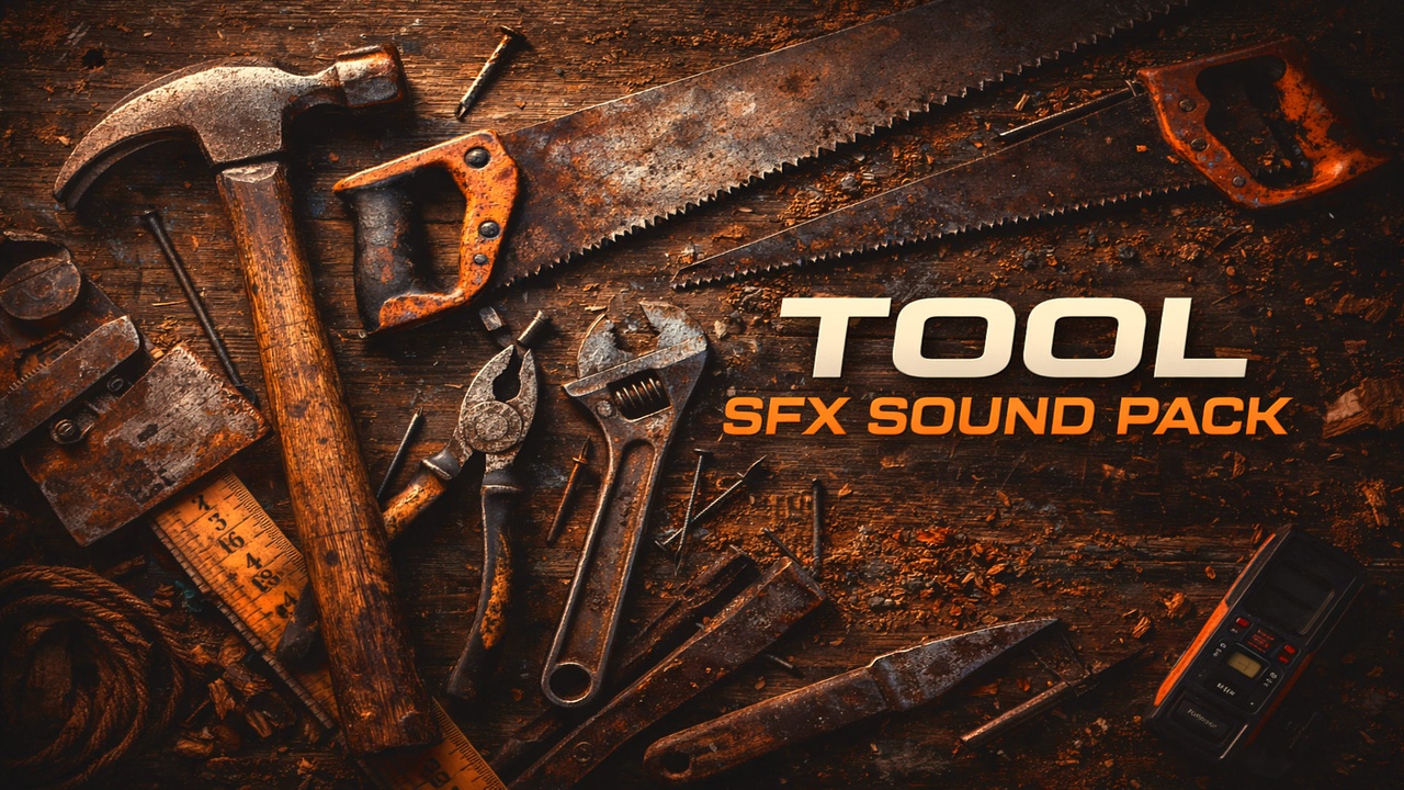 Media 1 for listing Tool Interaction SFX Pack – 121 Workshop & Construction Sounds