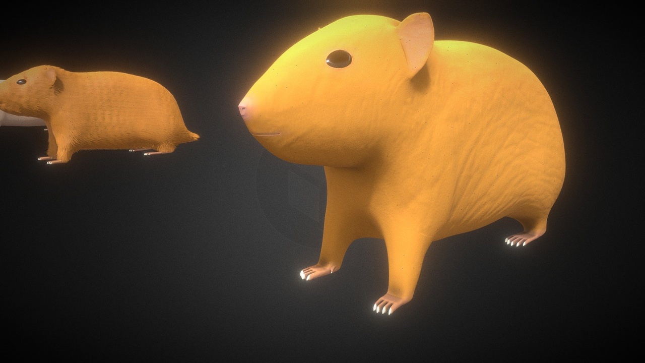 Media 1 for listing Hamster with Hair Cards and Fur Options Low-poly
