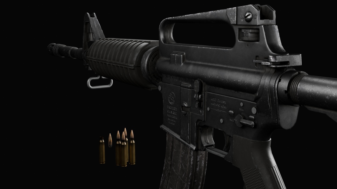 Media 1 for listing Assault Rifle M4 AR15 carbine game ready Low-poly 3D model
