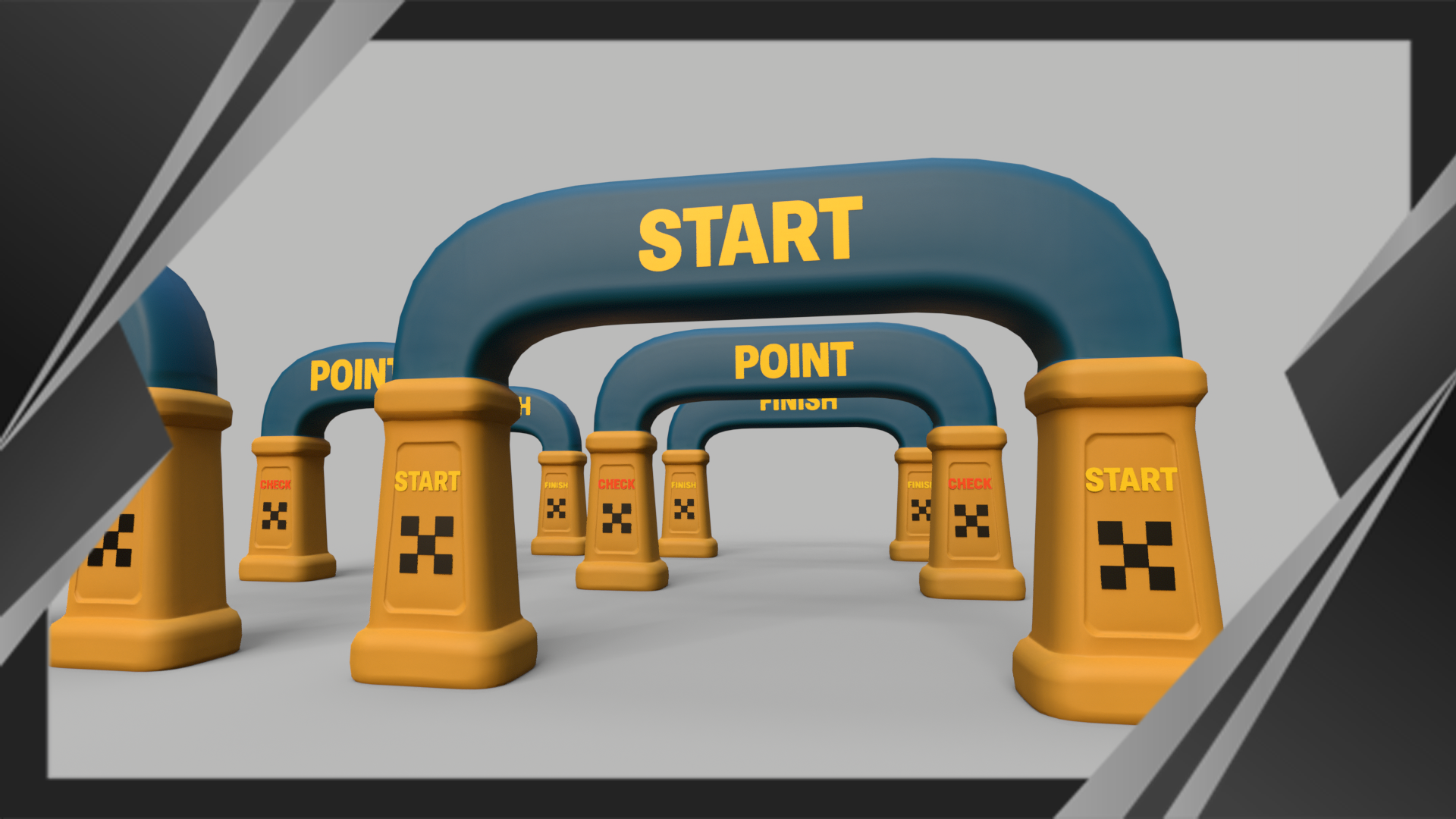 Stylized Race Gates Pack Start Checkpoint Finish | Fab