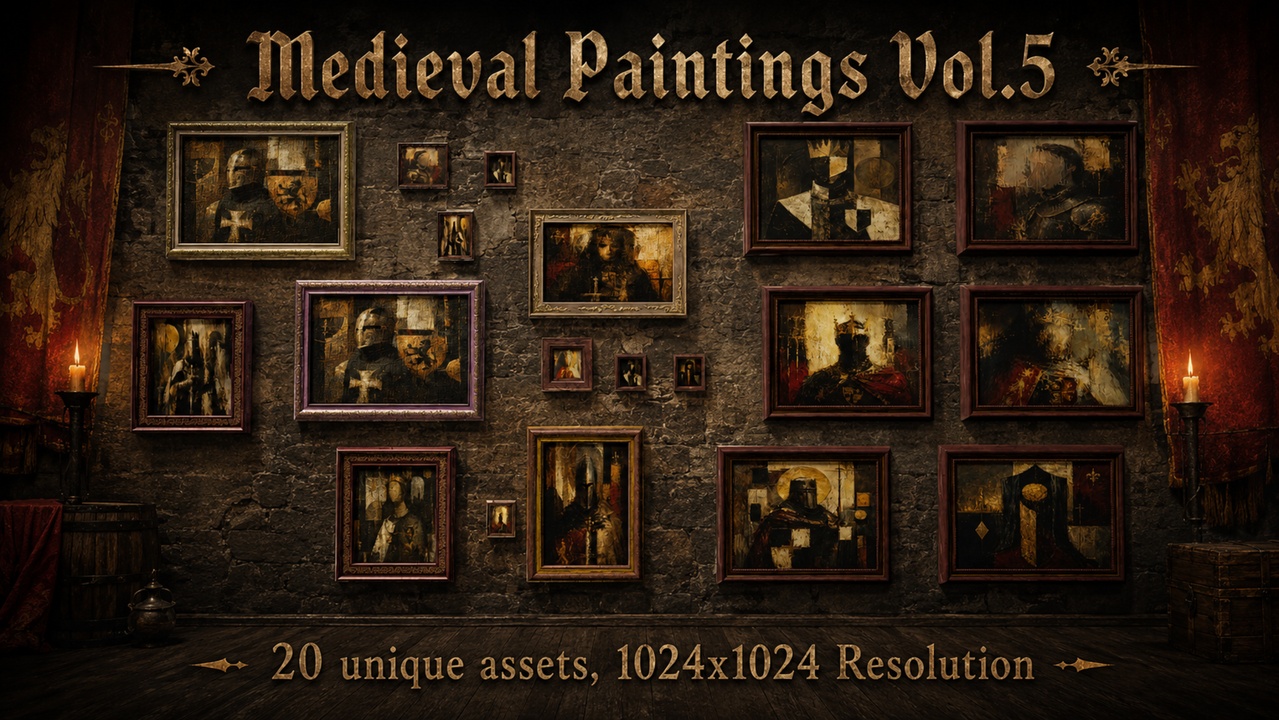 Media 1 for listing Medieval Paintings Pack – Wall Art & Oil Portraits - Vol.5