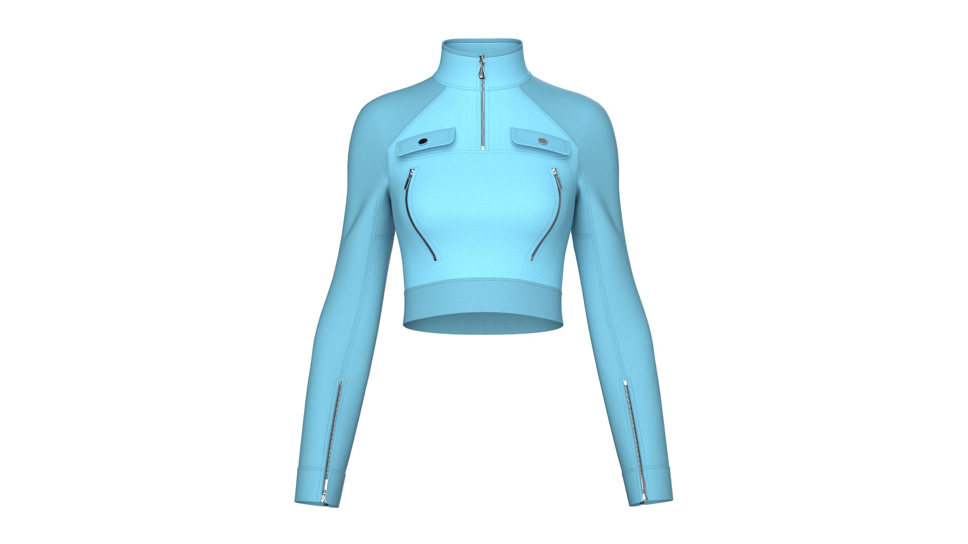 Media 1 for listing Girls Raglan Long Sleeve Tactical Crop Jacket | High Poly