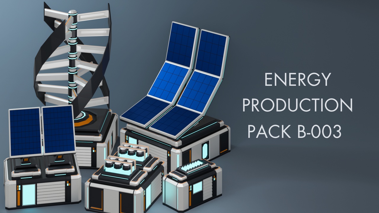 Media 1 for listing Low Poly Sci-Fi Energy Production Pack B-003
