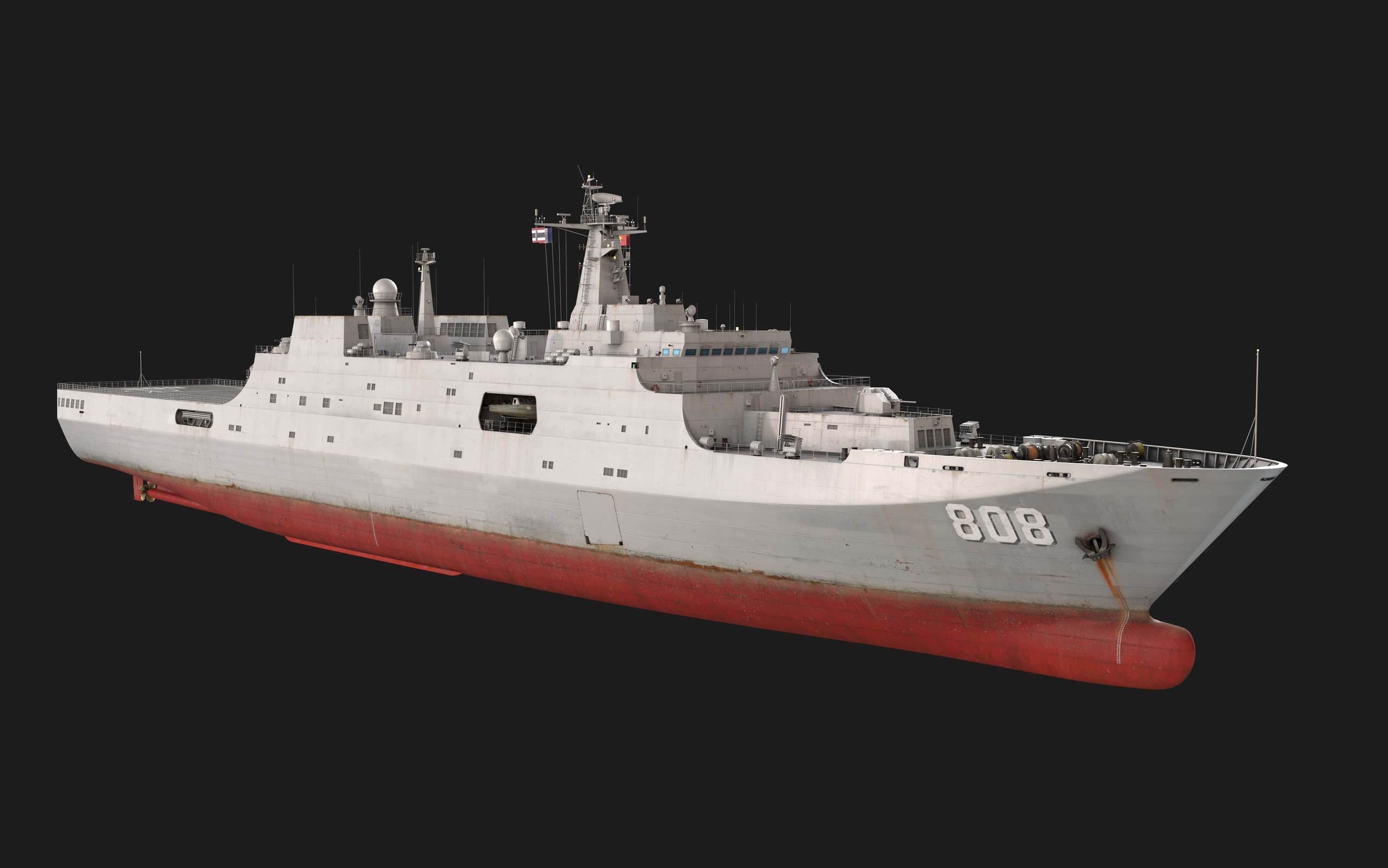 Media 1 for listing Type Yuzhao 071 class Landing Ship Dock GameReady PBR Rigged