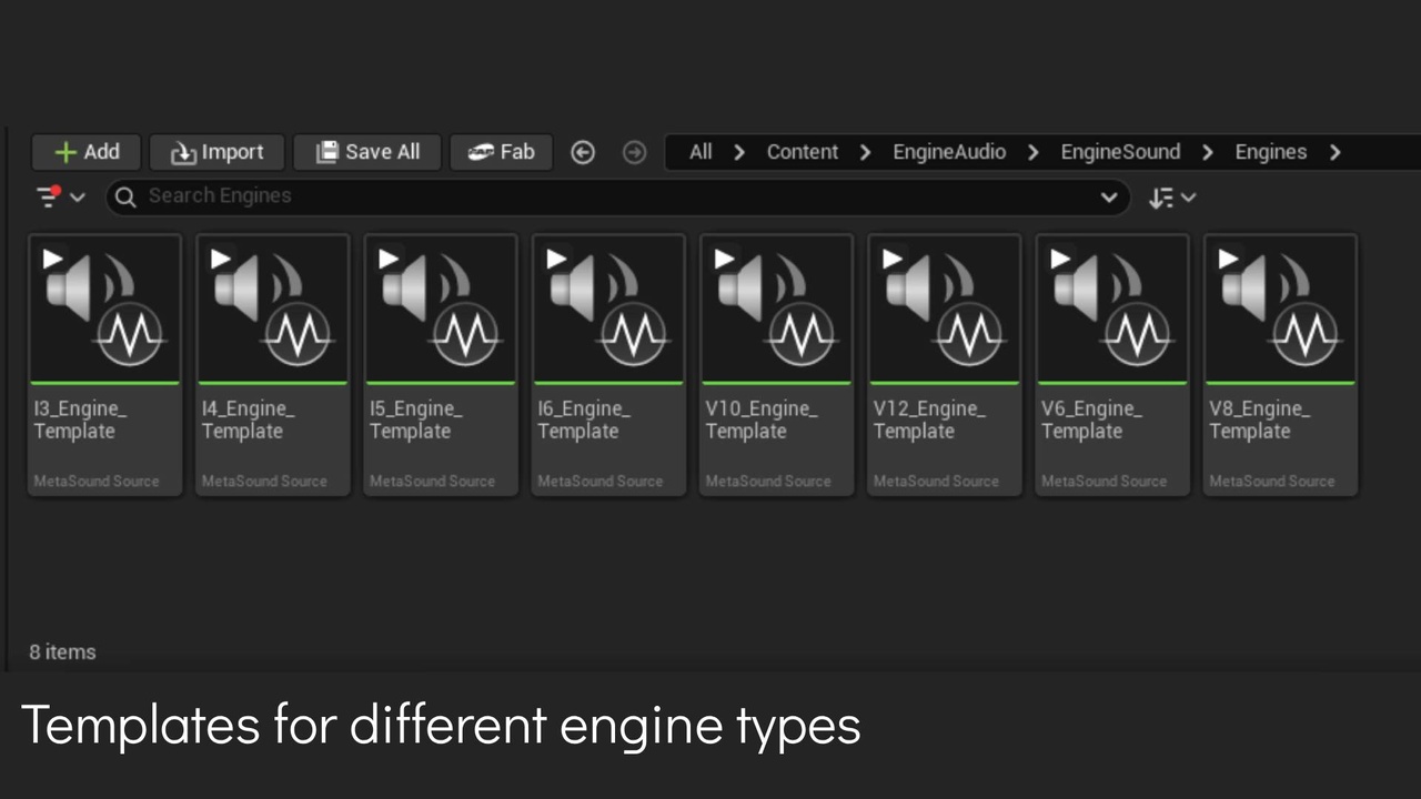Media 1 for listing Simple Engine Sound (MetaSound Pack)