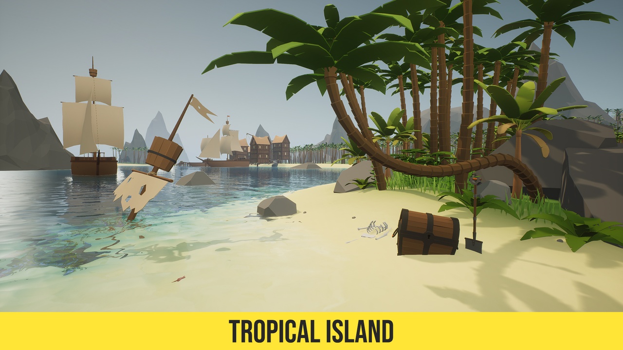 Media 1 for listing Low Poly Tropical Island - Pirate Island