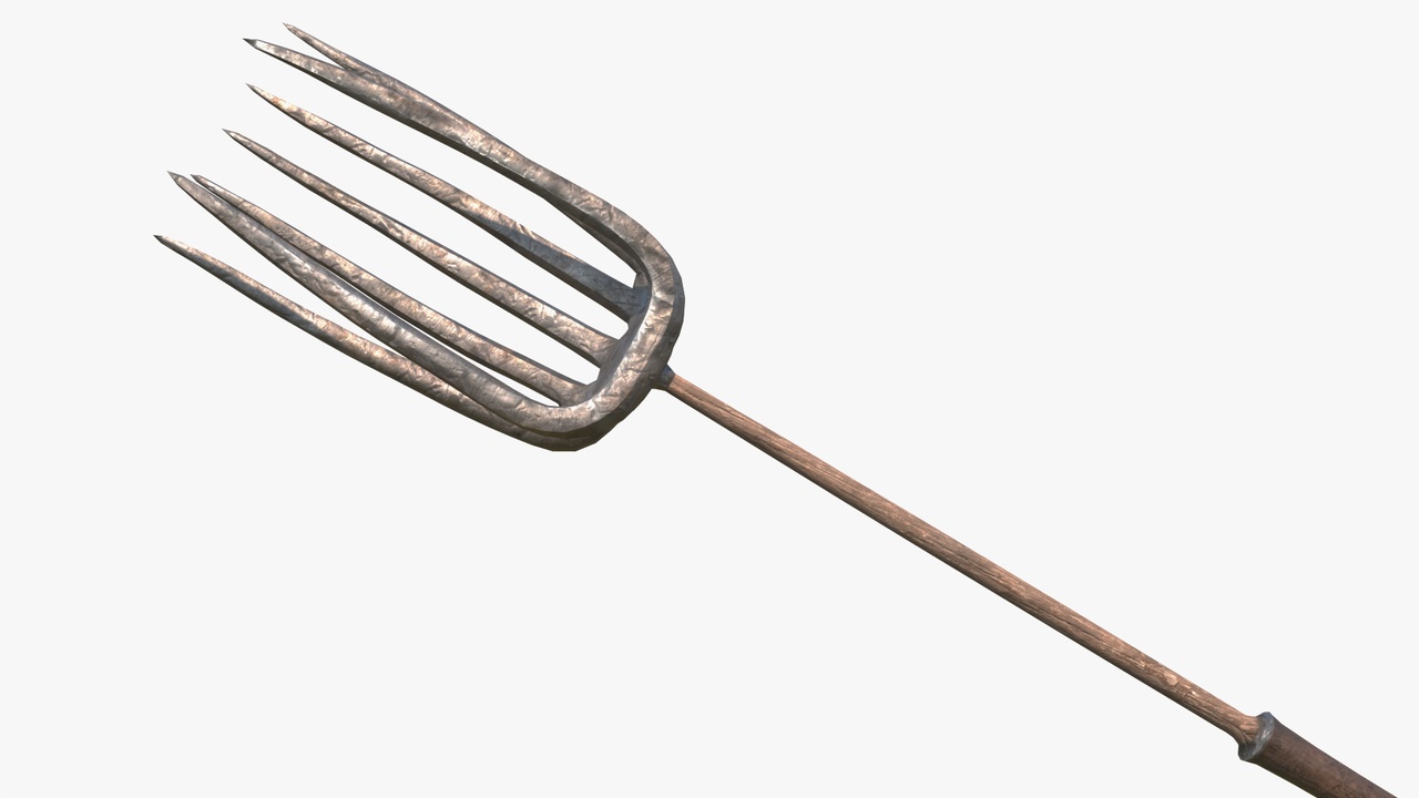 Media 1 for listing Medieval Fantasy Iron Pitchfork - Game Asset | PBR | Low-poly |