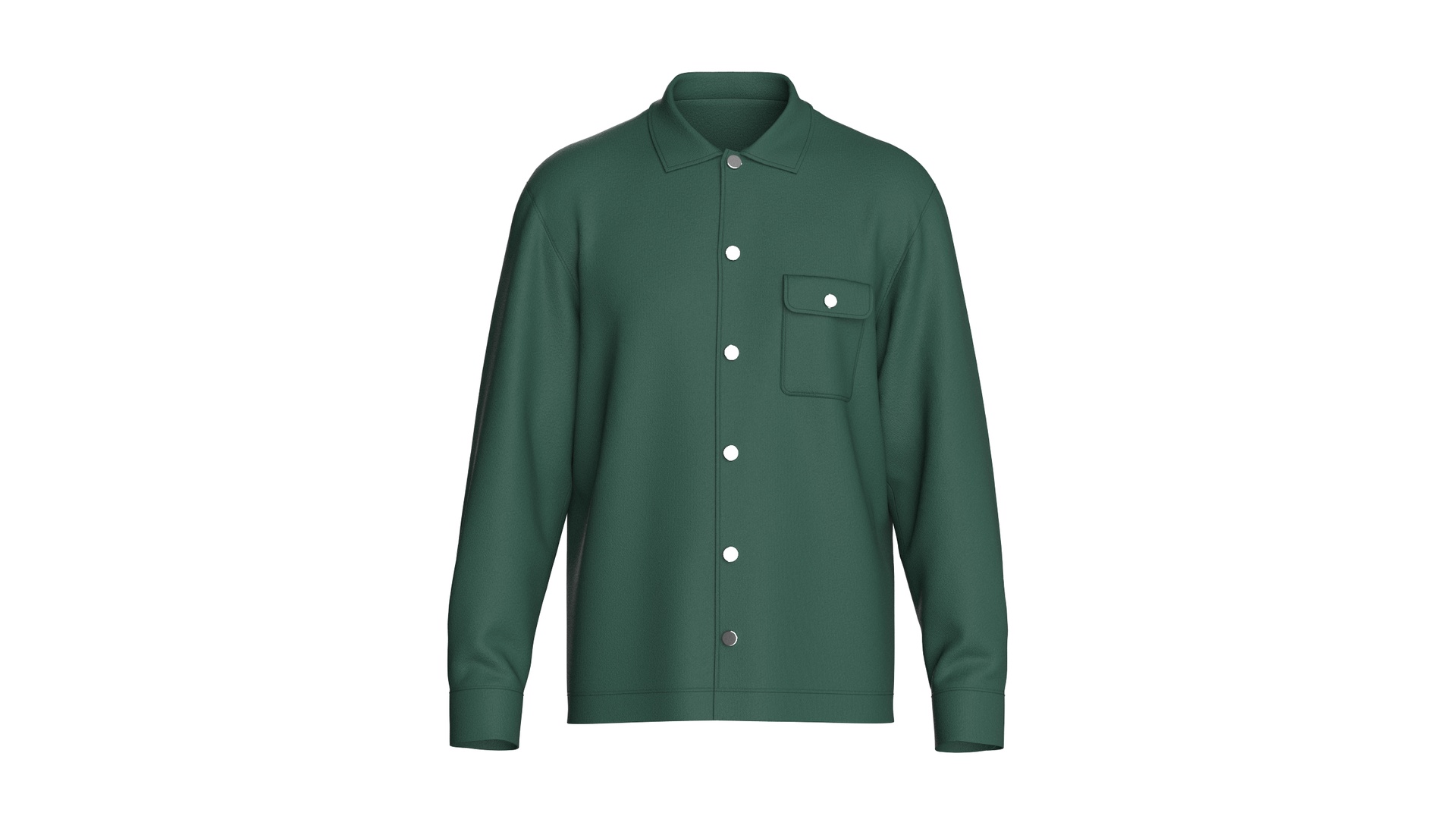 Media 1 for listing Men Green Shirt With Pocket | High Poly