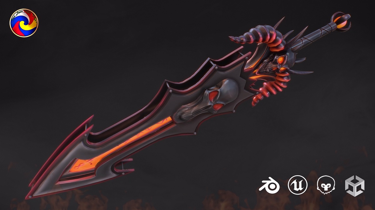 Media 1 for listing Fantasy sword 24 with scabbard Stylized
