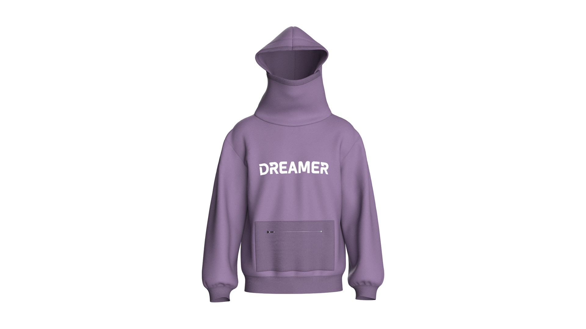 Media 1 for listing Men Gaiter Neck Dreamer Graphic Hoodie | High Poly
