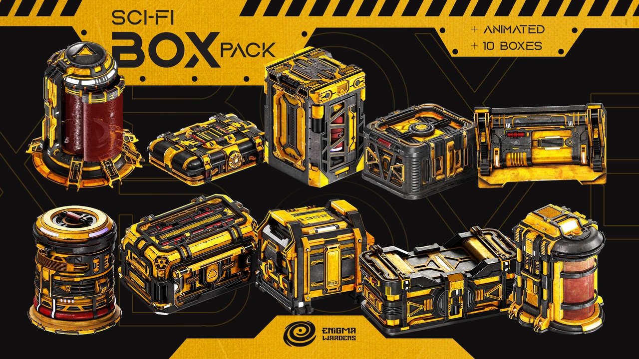 Media 1 for listing Sci-Fi Animated Crates + Industrial Cart