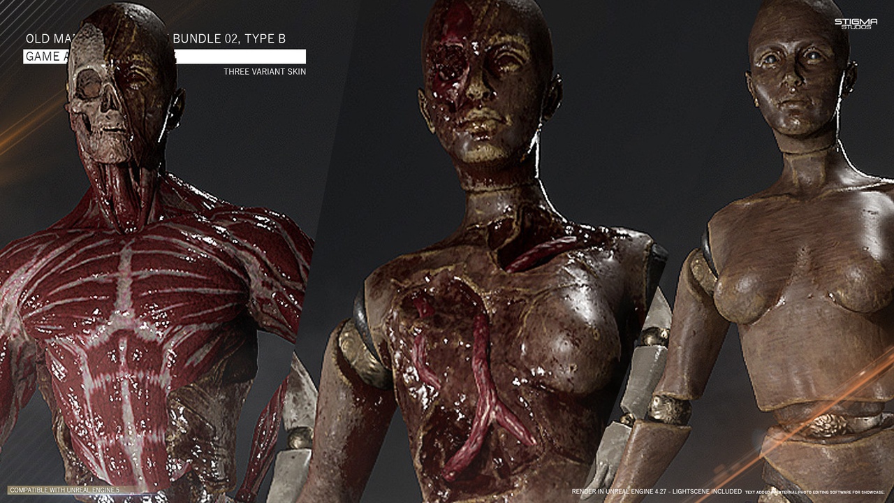 Media 1 for listing Old Mannequin Phase Bundle 02, Type B - Game Assets + Extra | STIGMA STUDIOS