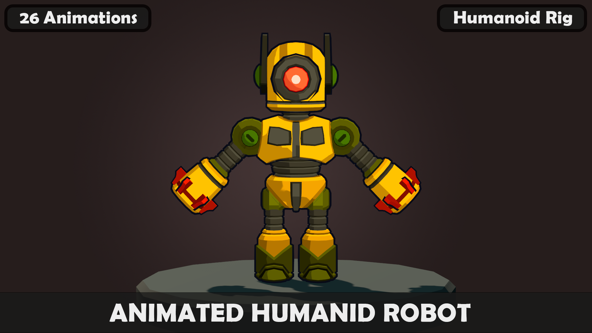Cartoon Humanoid Robot 1 (Animated) GameReady | Fab