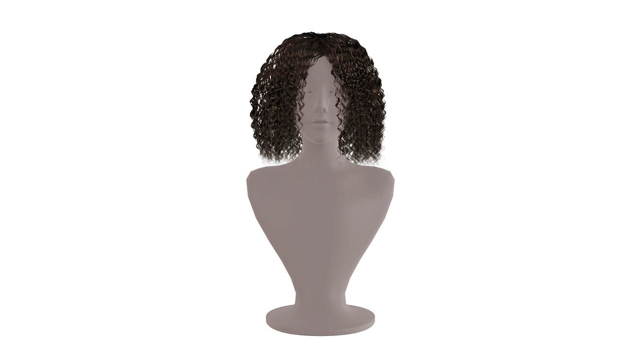 Media 1 for listing Realistic Woman Long Curl Hair Style