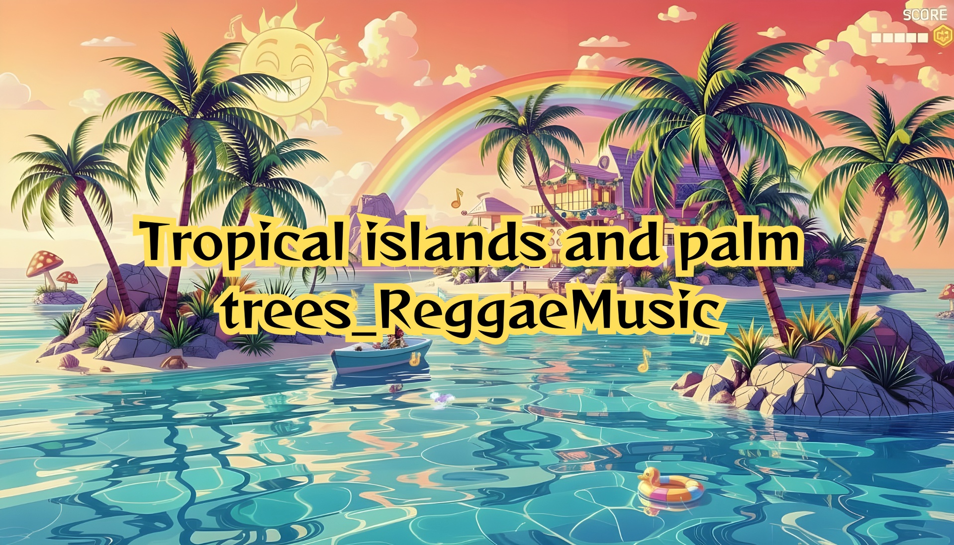 Media 1 for listing Tropical Island and Palm Trees Tropical Reggae Music