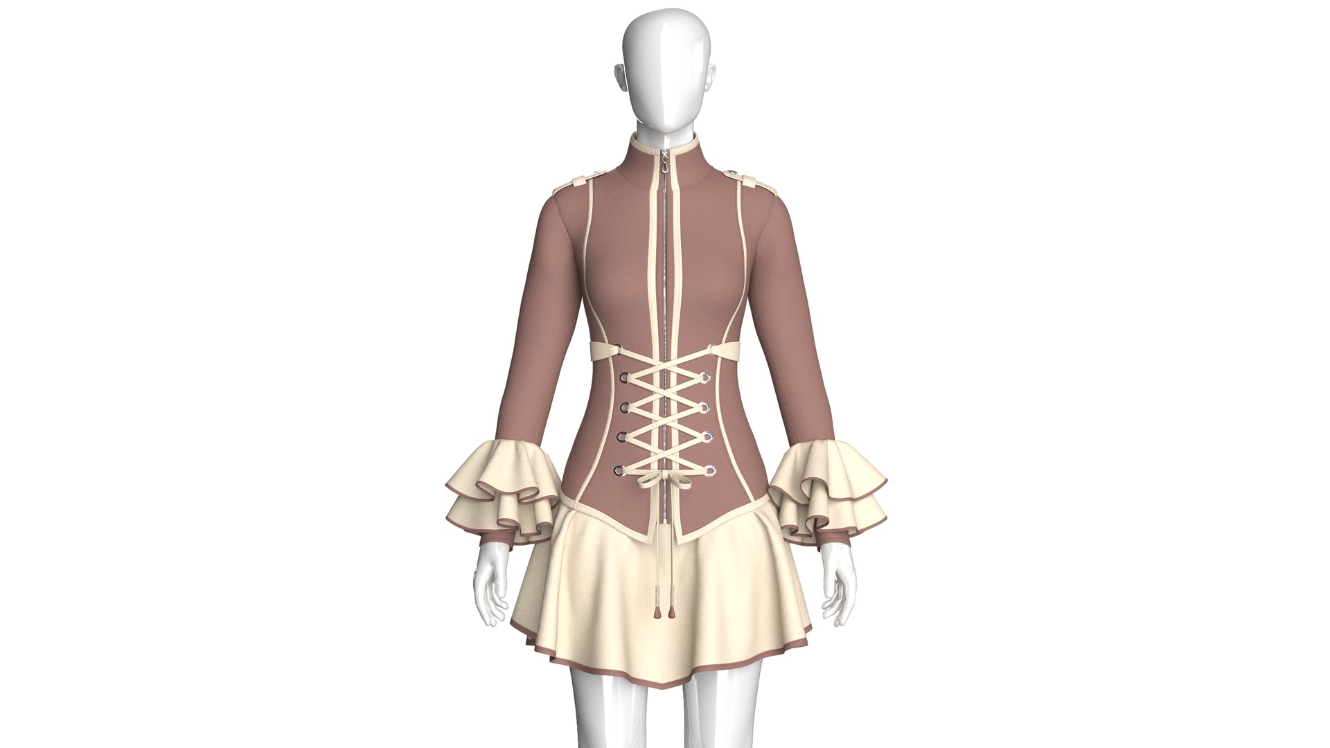 Media 1 for listing Girls Corset - Waist Ruffled Mini Dress | High Poly