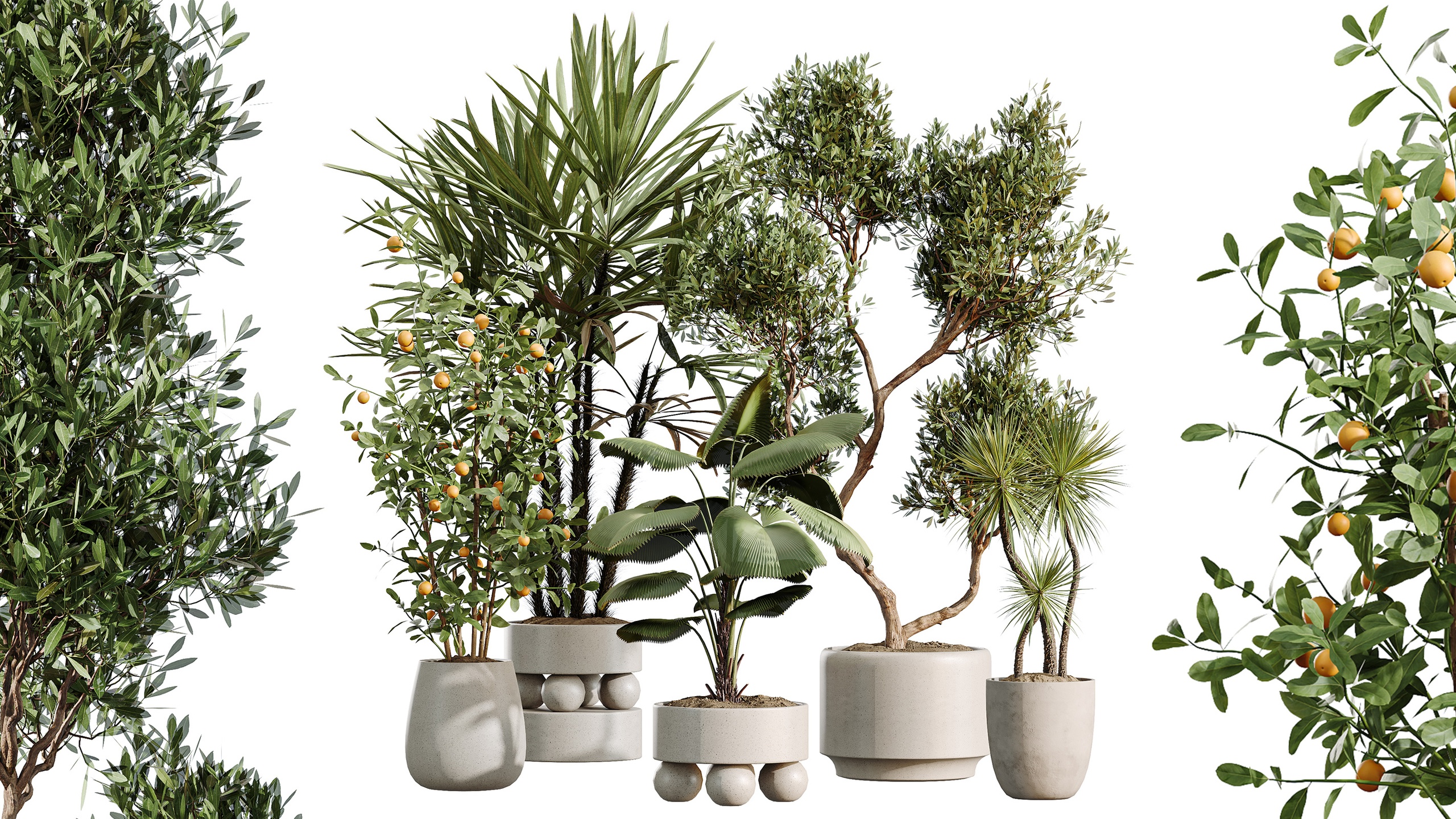 Media 1 for listing AV Indoor Plants Set 490 Yucca Olive Artificial Rhapis Orange Palm