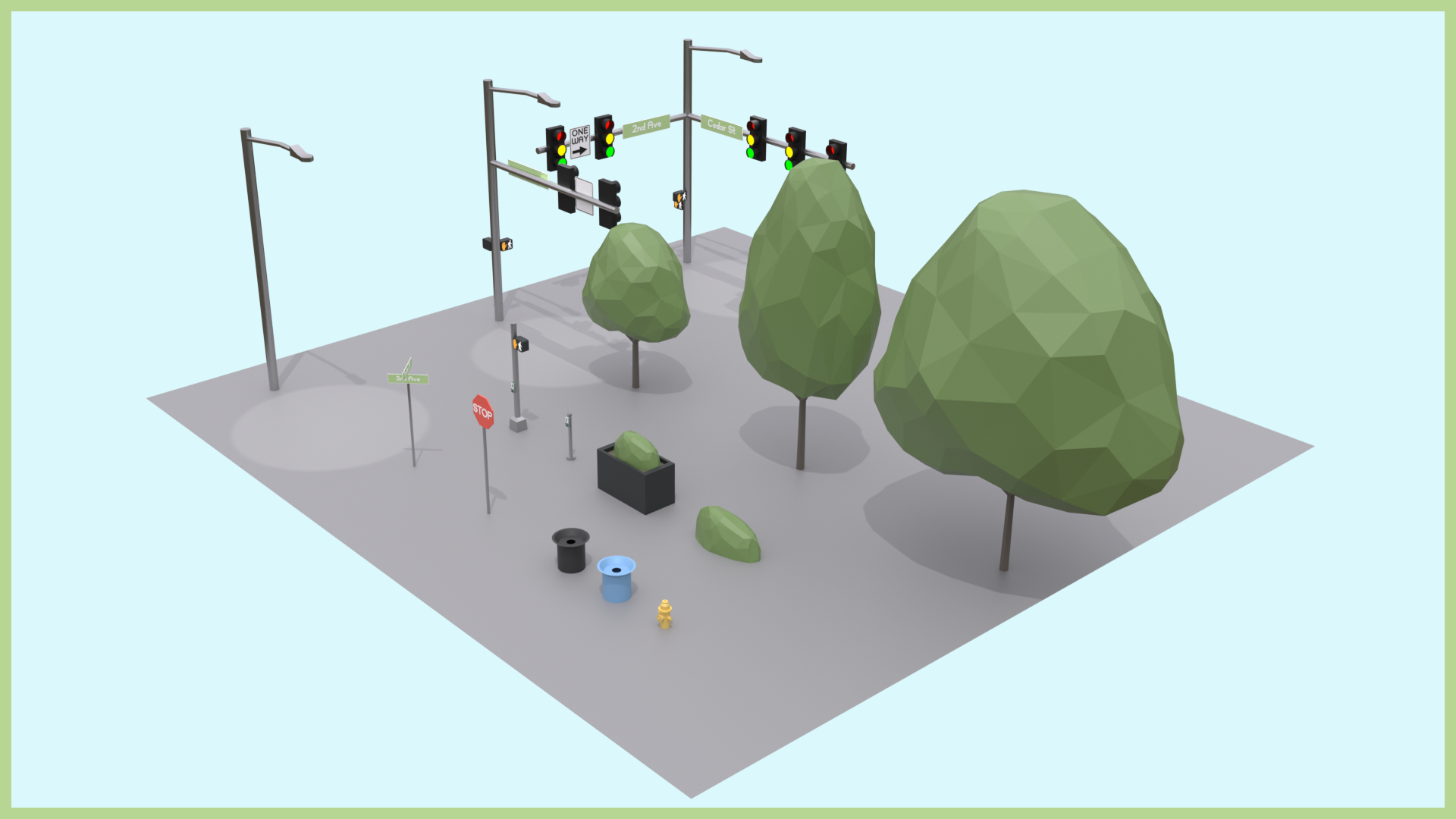 Low Poly City Props Pack | Fab