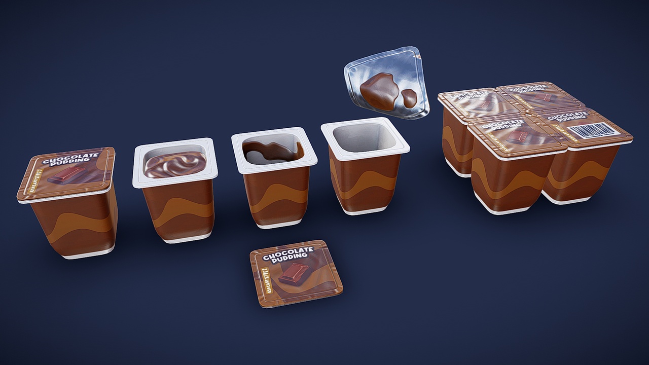 Media 1 for listing Stylized Chocolate Pudding - Game Ready